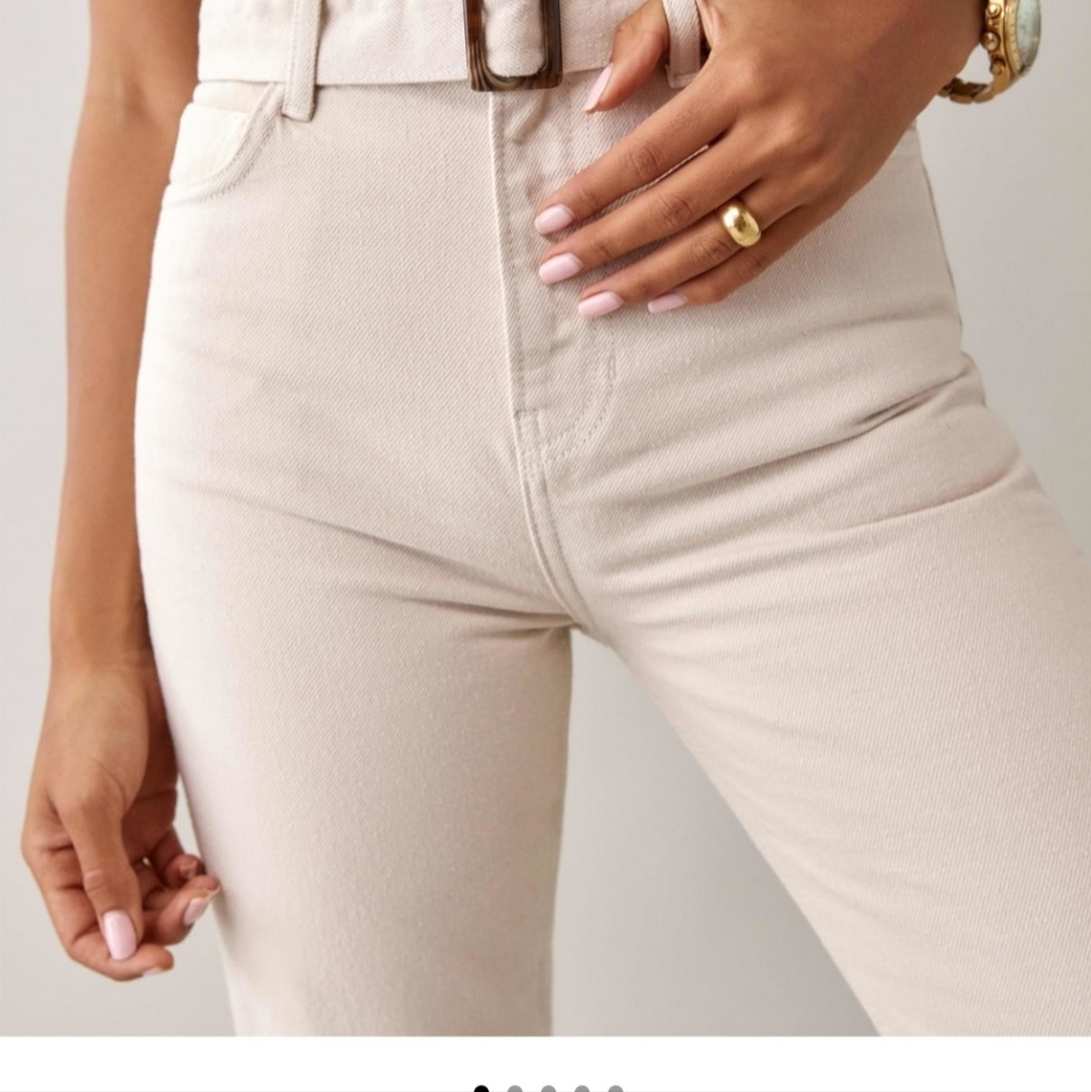 Reformation Cynthia Belted High Rise Straight Jeans